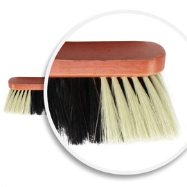 com-four® 2x Broom with horsehair mix for outdoor - Soft brush head for replacement - Broom head for garden cleaning, 30 cm (Room brush - 02 pieces)
