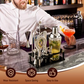 ＫＬＫＣＭＳ Professional Cocktail Shaker Stand, Bartender Kits Storage Stand, Bartending Tool Holder for Bar Cocktail, Black