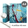Grafoplás 88172649. A4 Ring Binder, 4 Mixed Rings 40 mm,