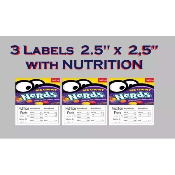 Vendstar 3 pack VENDING MACHINE CANDY LAMINATED (non adhesive) LABELS