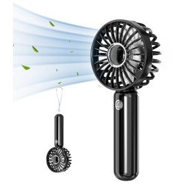 RNKRUN Mini HandHeld Portable Fan, Small Personal Battery Operated Fan Lash Fan usb Rechargeable 3 Speed Adjustable for Outside Travel Patios Indoor Shop Women Men Kids Girl Eyelash Makeup,black