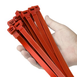 Armpow 24 inch Red Zip Ties Heavy Duty 50 PACK, 250 LBS Ultra Exclusive Strong Plastic Wire Ties, Large Cable Ties Extra Long Tie Wraps, Indoor and Outdoor UV Resistant