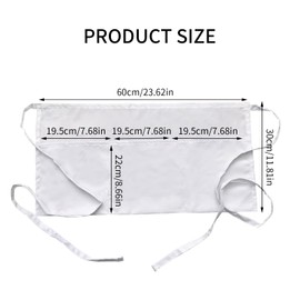 volumoon 2 x front tie apron, white waist apron with 3 pockets for men and women, waiter's apron, kitchen apron, cooking apron, bistro apron, barbecue apron, baking apron for cooking, baking,