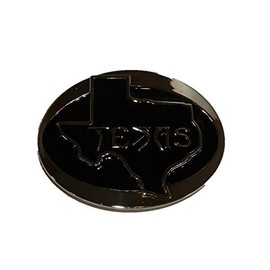 K's Novelties Oval Black Map State of Texas Metal Belt Buckle