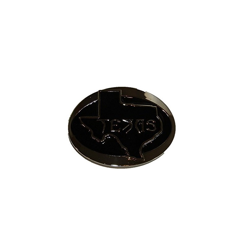 K's Novelties Oval Black Map State of Texas Metal Belt