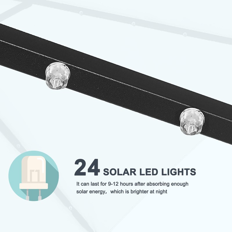 MASTERCANOPY Patio Umbrella with Solar LED Lights (7.5ft,Forest Green)