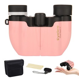 Binoculars, Concert, Opera Glass, Theater, 10x, Dome, Live, Sports Spectator, Wide Angle, 7.5° Real View, For Concerts, 10x22, Popular, Lightweight, Small (Pink)