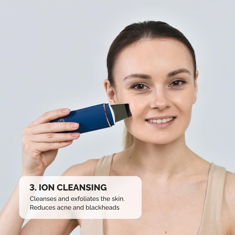 GESS Sky Pore Cleanser Face, Ultrasonic Skin Scrubber, Exfoliating Device,