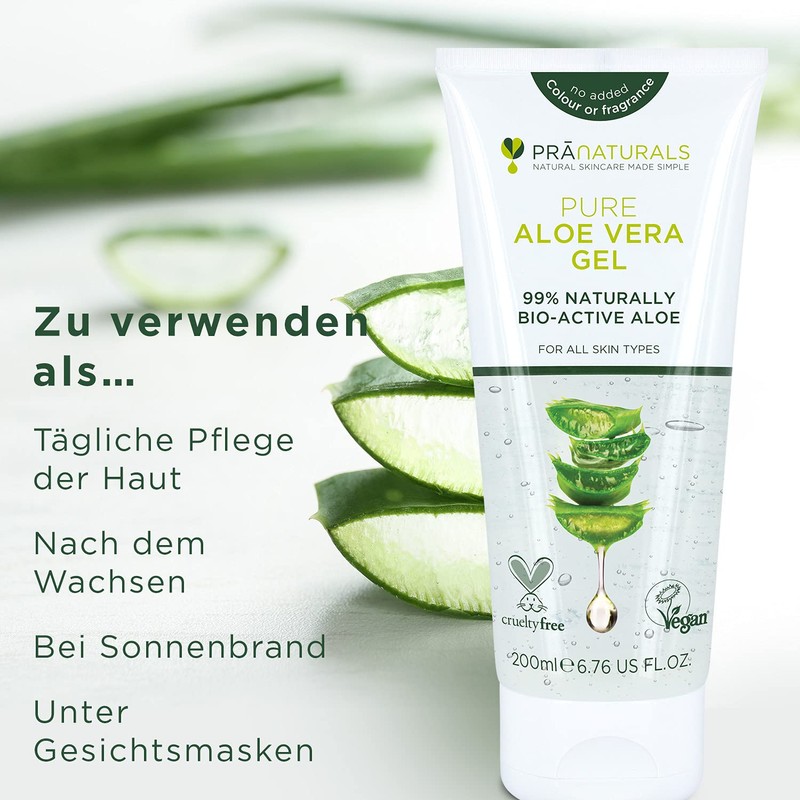 PraNaturals Aloe Vera Gel 200 ml, Natural Soothing & Nutritious