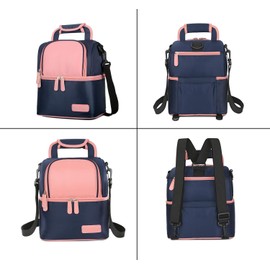 Mengshen Leche Materna a Prueba de agua Mochila con biberón para bebés - Lonchera portátil con aislamiento térmico/Gran capacidad Congelador para trabajo Mujeres Hombres Niños