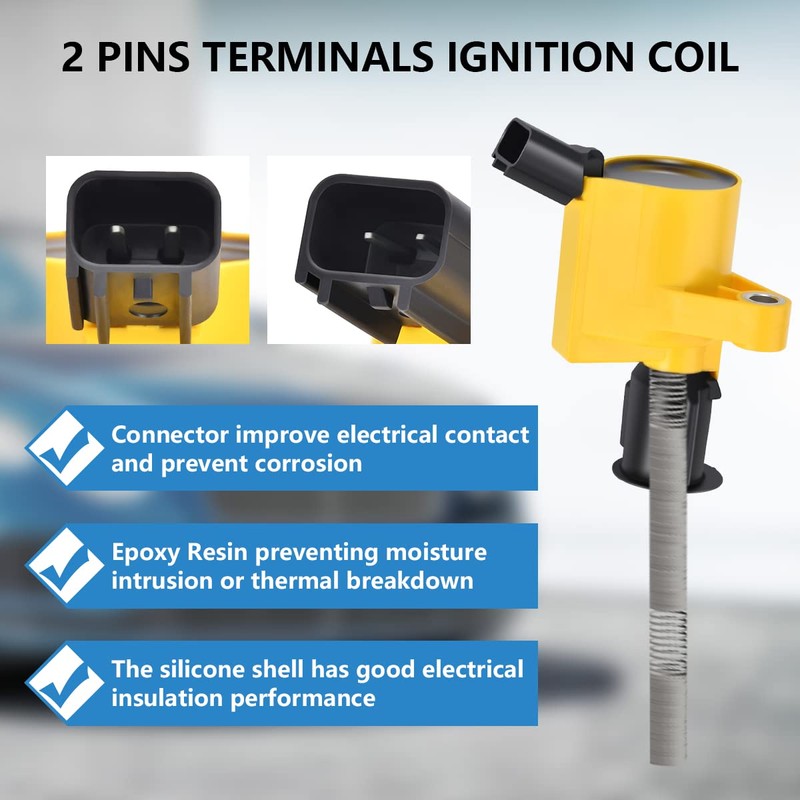 Performance Master Set of 8 Yellow Ignition Coils & Pigtail