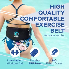 Sunlite Sports AquaFitness Deluxe Flotation Swimming Belt - Water Aerobics Equipment for Pool, Low-Impact Workout