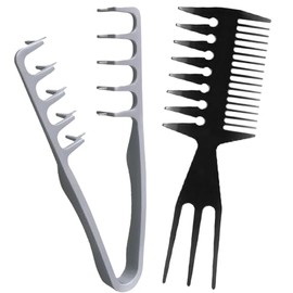 2 en 1 Peine de Textura y 3 en 1 Peine en Forma de Coxis de Pescado  Peine Texturizador de Dientes Ancho y Estrecho, Unisexo, Apto para Todo Tipo de  