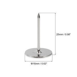 QUARKZMAN 30 Pieces Upholstery Nails 16mm x 25mm Flat Head Decorative Furniture Tacks Thumbtacks for Furniture Sofa Headboards Silver