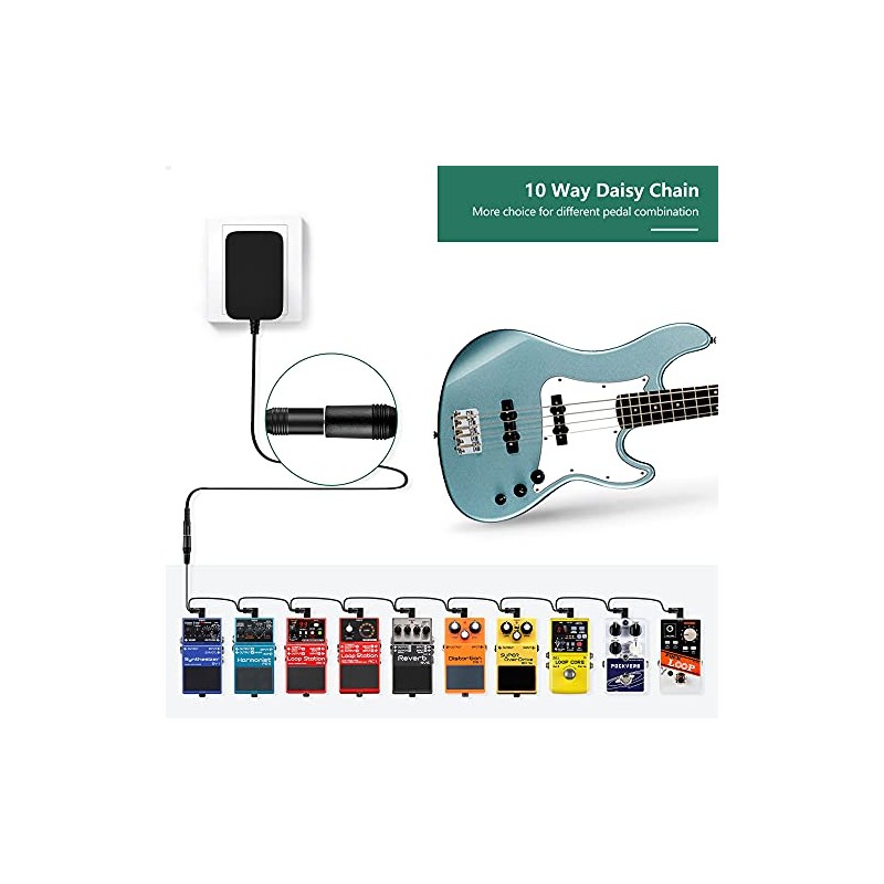 FITE ON 8-Way Daisy Chain Cable Compatible with Electric Guitar