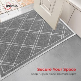 iPrimio NeverCurl Double Sided Extra Thick Rug Tape for Area Rugs on Carpet with Mesh Fabric - 1.5" by 30 Feet Roll - Anti Slip Non Skid Gripper Tape for Rugs, Mats, Pads, Runners