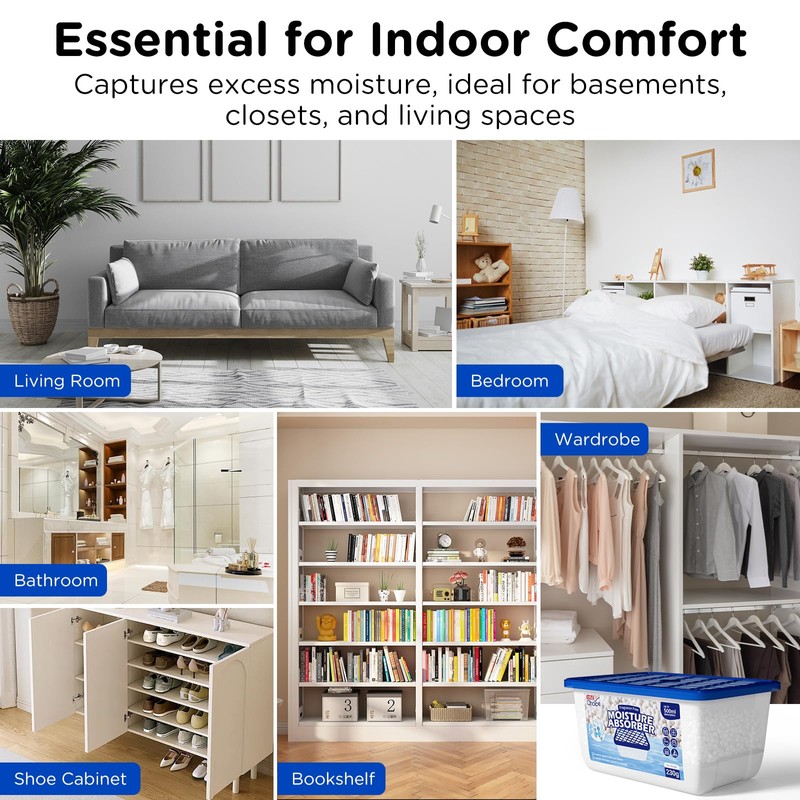 W&E Choice Moisture Absorbers, Portable Humidity Absorber Boxes for Your