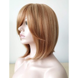 Royalfirst Women Lady New Blonde Short Straight Hair Wig Heat Resistant with Free Wig Cap