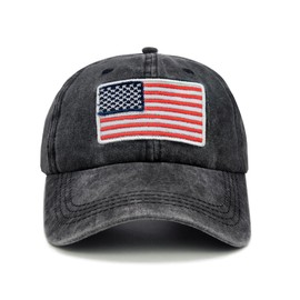 MINYJHZ American Flag Baseball Cap for Men Women Adjustable Embroidered Military Army USA Trucker Hat Black