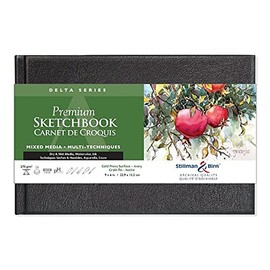 Stillman & Birn Delta Series - Hardbound Sketchbook - Landscape - 9 x 6-270gsm Ivory Paper - - Cold Pressed - Mixed Media - Made in The USA