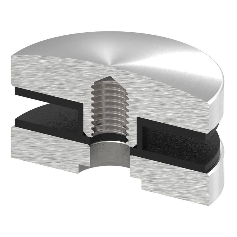 STEINBACHER© Stainless steel glass dot holder, diameter 52 mm, flat