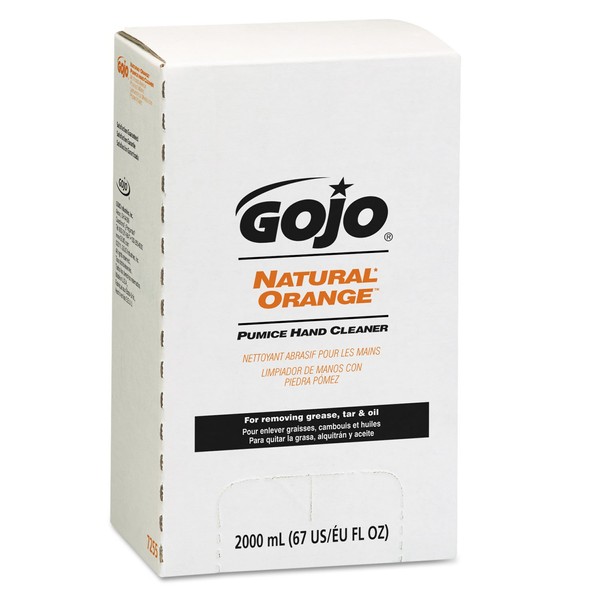 GOJO 7255-04 Natural Orange Pumice Hand Cleaner 2000 mL, (Case of 4)