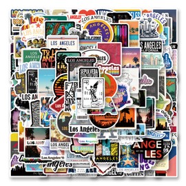 125pcs Los Angeles Stickers Pack, Aesthetic Vinyl Waterproof Sticker Decals for Water Bottle,Laptop,Phone,Skateboard,Scrapbooking,Bumper for Kids Teens Adults for Party Supply Decor Favor……