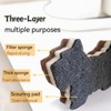 Cleaning Sponges Three-Layer Kitchen Sponges Multi-Use Dish Sponges for Kitchen