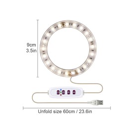 GEZICHTA LED Grow Lights, USB Angel Ring Lamp for Succulents, Height Adjustable(one Head), free size