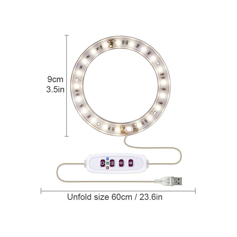 GEZICHTA LED Grow Lights, USB Angel Ring Lamp for Succulents,