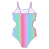 Dvenki Girls One Piece Rainbow Gradient Side Cut-Out Swimsuits Big