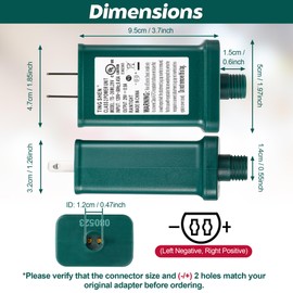 Enhon 29V LED Power Supply, UL Certification LED Transformer Replacement Class 2 Power Supply, Low Voltage Transformer US Plug Adapter for Christmas Tree Light, Green, Right Positive(TS-26WL29V)