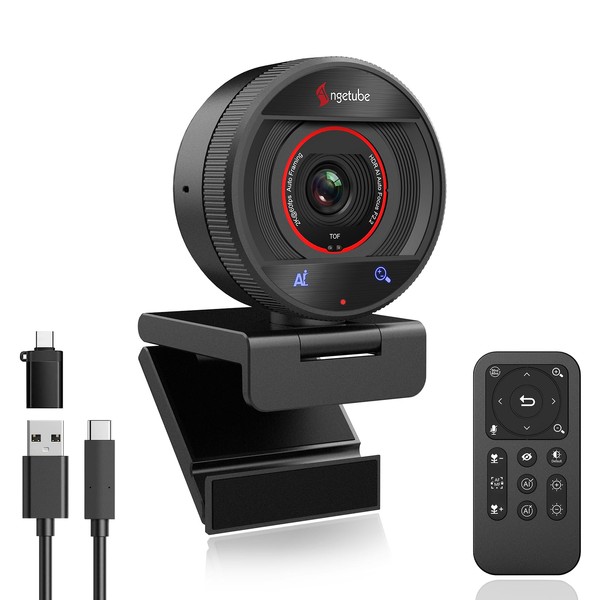 Angetube AI Webcam for PC - 2K@60FPS HD Web Camera