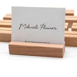 CINY 10 PCS Wooden Place Card Holders, Wooden Menu Holders for Tables, Table Number Card Stand for Weddings, Name Place Cards Stand, Postcard Holder, Photo Display, Events Party Tabletop Sign Stands
