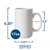 Serami 17oz White Classic Tall Coffee Mugs. Large Handles and
