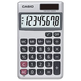 Casio SL-300SV, 8 Digit Pocket Calculator, Silver