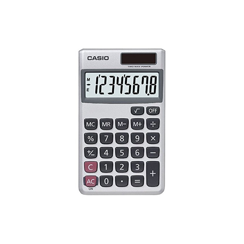 Casio SL-300SV, 8 Digit Pocket Calculator, Silver