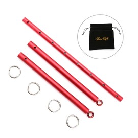 Red Restore Pilates Spreader Bar with 4 Red Strap, Exercise Guide, 4 Rings, Home Yoga Pilates Exercise bar, Stretching Exercise Tools (with Storage Bag)
