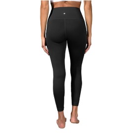90 Degree By Reflex Super High Waist Elastic Free Ankle Legging with Side Pocket - Black - XXXL