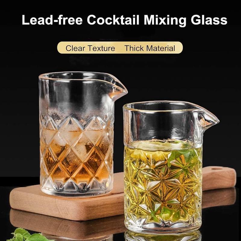 Cocktail Mixing glass – 17oz Cocktail Stirring Glass with Thick