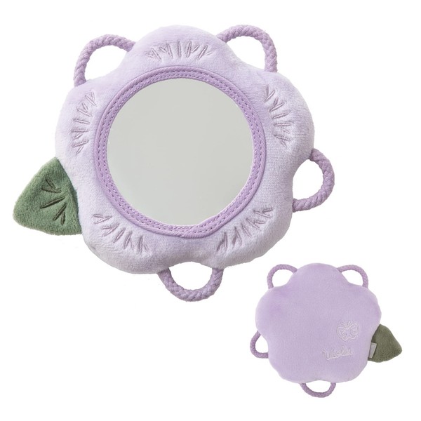 Xiaol S11034 Wakka Mirror with Bell (6 Months and Up / Educational Toy/Sumire), First Toy, Baby Toy, Toy, Present, Christmas Gift, Washable, Mirror Ayasu (Soft Mirror That Won't Break Even If Dropped)