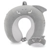 Travel Pillow, Kids Travel Pillow with Sleep Eye Mask Soft Memory Foam Kids Neck Pillow for Boys & Girls, Travel Accessories for Car Airplane Traveling - Shark