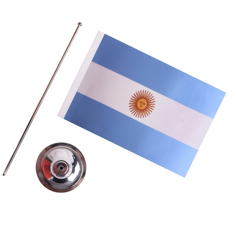 AZ FLAG Argentina Table Flag 22x15 cm Argentine Satin Metal