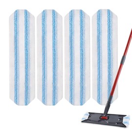 Yicotira H2prO Mop Pads Replacements Compatible with Vileda Flat Mop System, Replace Mop Heads for Vileda Mop, Machine Washable Reusable Microfiber Pad Refills for Floor Cleaning (4 Pack)
