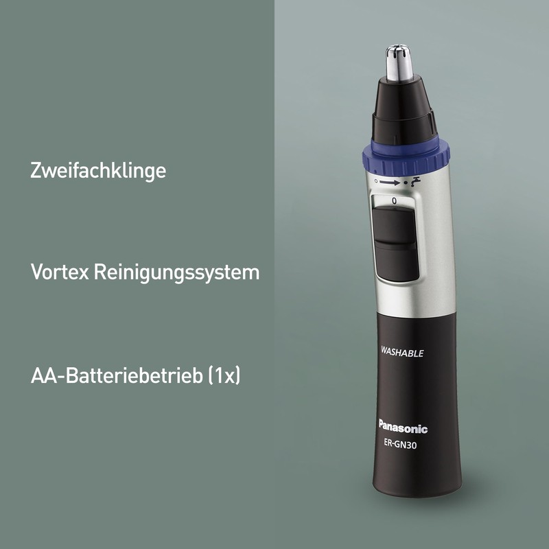 Panasonic Panasonic Nasen/Ohrhaarschneider ER-GN-30K mit Batteriebetrieb | 1er Pack
