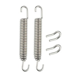A ABSOPRO Set of 2 Exhaust Pipe Spring for Motorcycles 80 mm 3.15 Inches Silver Tone