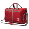 Bago Foldable Duffel Bags for Traveling Women & Men - 40L Sports Packable Duffle Bag for Travel with Shoe Compartment - Water Repellant, Heavy Duty, Lightweight Folding & Collapsible (Red)