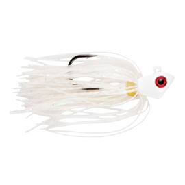 No Alibi, Alien Jig Inshore Series, Fluorescent White Skirt, 1/8 oz / 3.5 g White Head, 3 pc