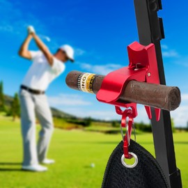 2-Pack Magnetic Golf Cart Holder with Fork Design, Aluminum Alloy Magnetic Holder with Dual-Gate Carabiner, Easily Hold 30-80 Rings, Golf Cart Accessories, Ideal Golf Gifts for Men - Red