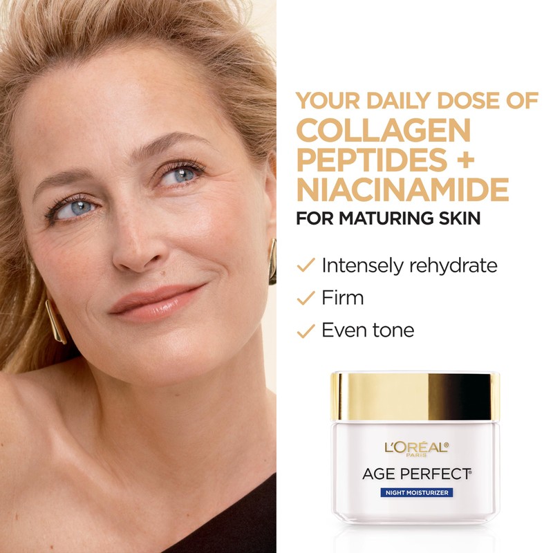 L'Oreal Paris Age Perfect Collagen Expert Anti-Aging, Anti-Wrinkle Night Moisturizer